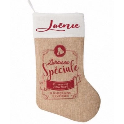 Botte de Noël personnalisée en jute