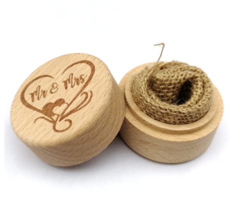 Boîte à alliance de mariage en bois personnalisée