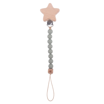 Attache tétine personnalisé en silicone vert