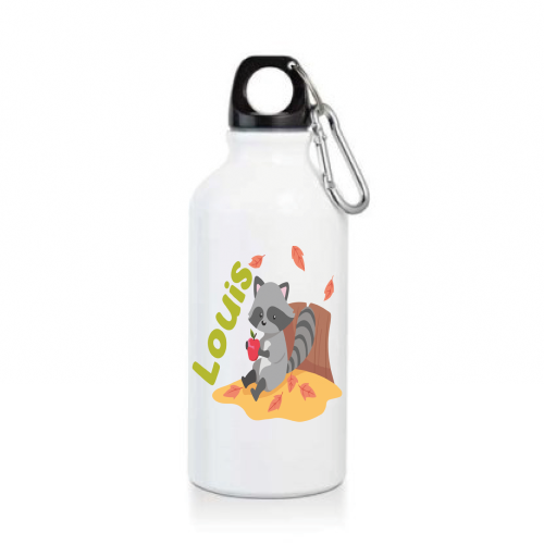 Gourde ou bouteille personnalisée pour enfant modèle raton laveur