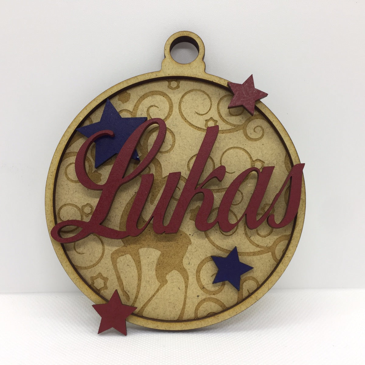 Boule de noël décor et prénom personnalisée