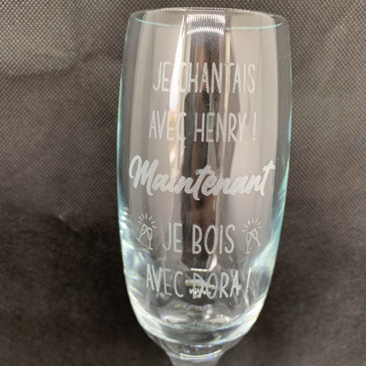 Verre flûte à champagne personnalisé Je chantais avec