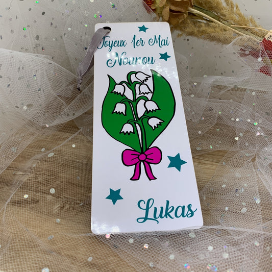 Marque page en bois personnalisé Joyeux 1er mai nounou