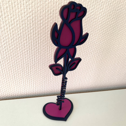 Rose en bois fermée à poser personnalisée