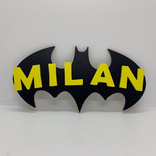 Plaque de porte de chambre Batman personnalisée en bois
