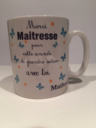 Mug personnalisé merci maîtresse pour cette année