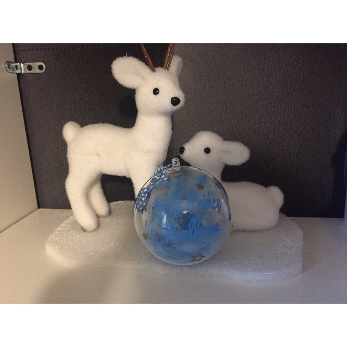 Boule de noël transparente personnalisée