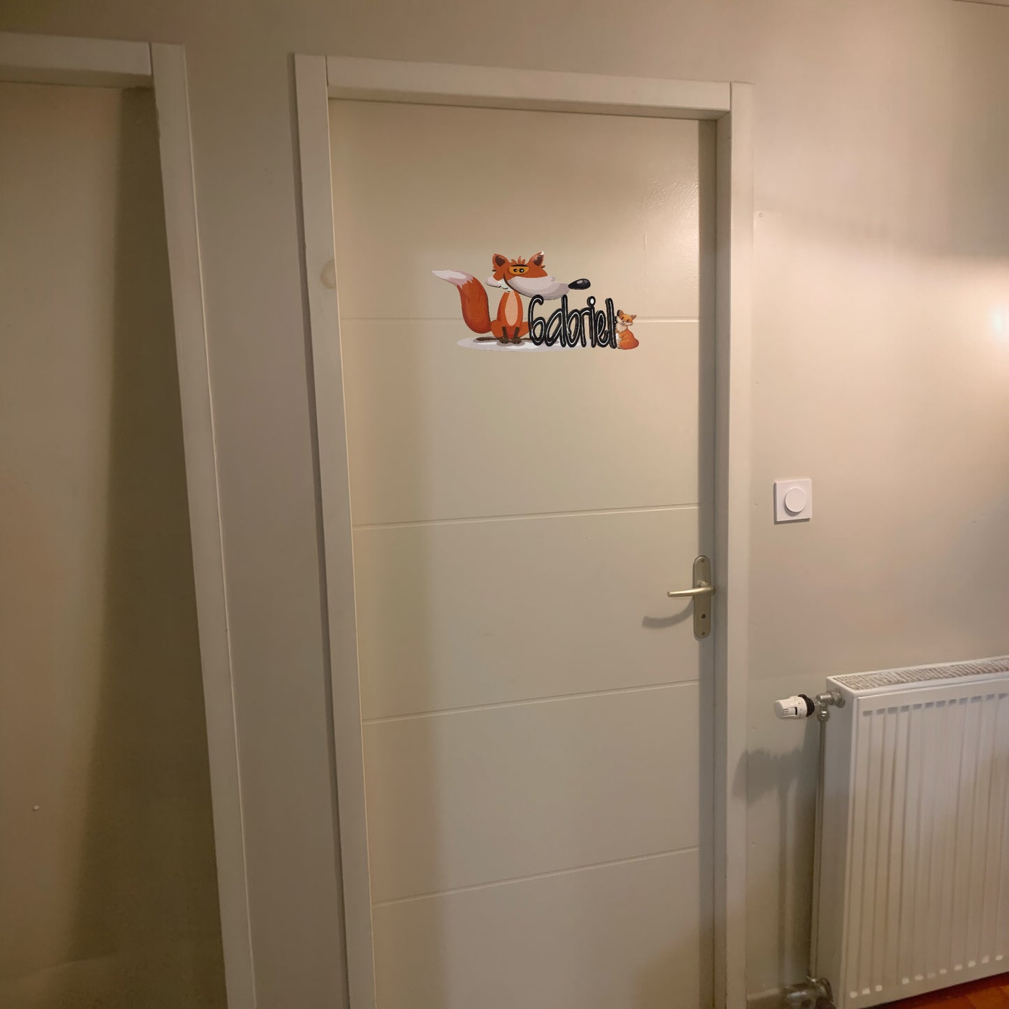 Plaque de porte décoration petit Renard et prénom personnalisée