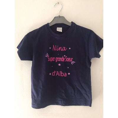 Tee shirt personnalisé Super grande soeur
