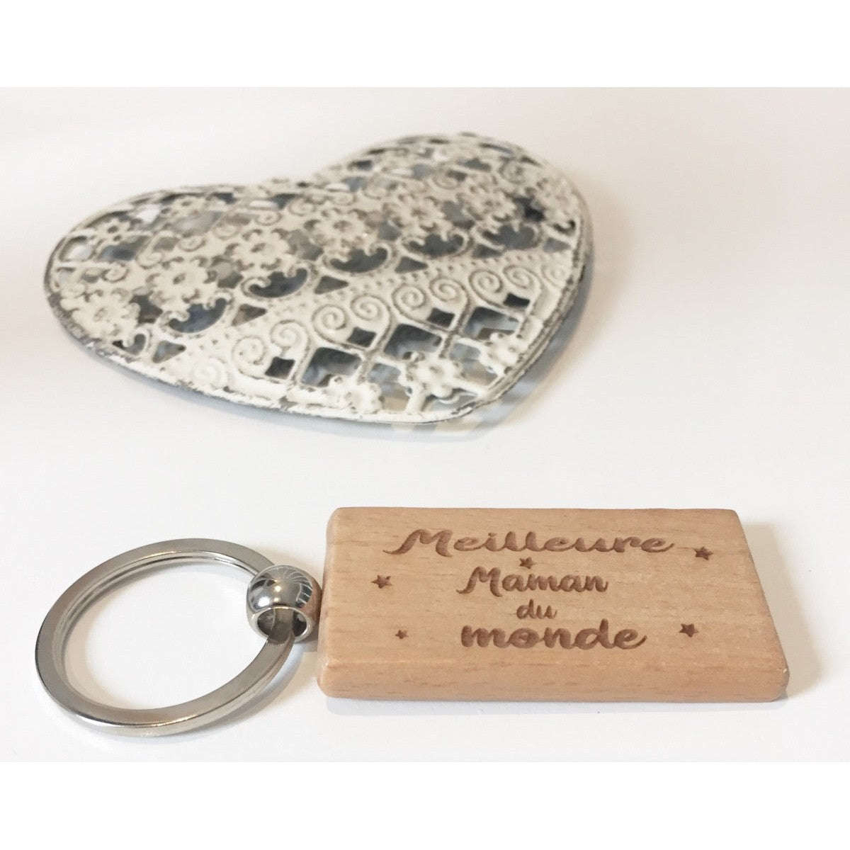 Porte-clés en bambou personnalisé Mamie cool
