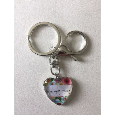 Porte-clefs personnalisé Bientôt super mamie Déco fleur