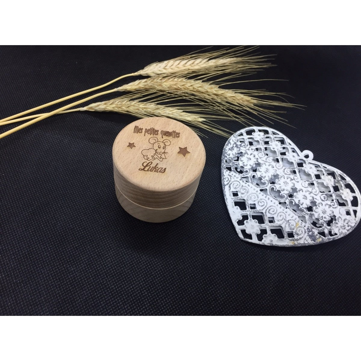 Boite à dents de lait personnalisée ronde