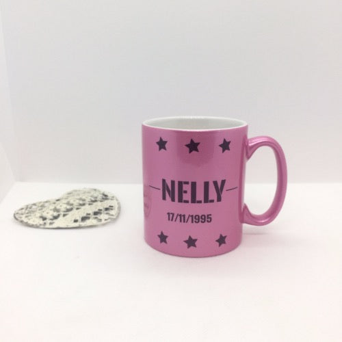 Mug Girly personnalisé Prénom Date de naissance