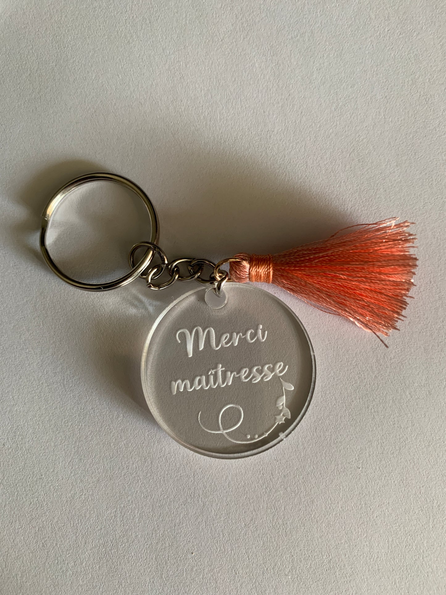 Porte clé personnalisé Merci Maîtresse