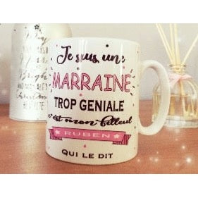 Mug personnalisé super marraine