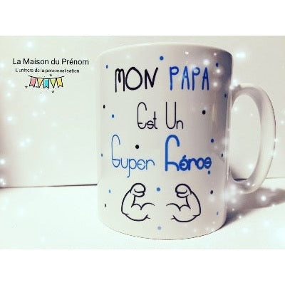 Mug personnalisé Mon papa est un SUPER Héros