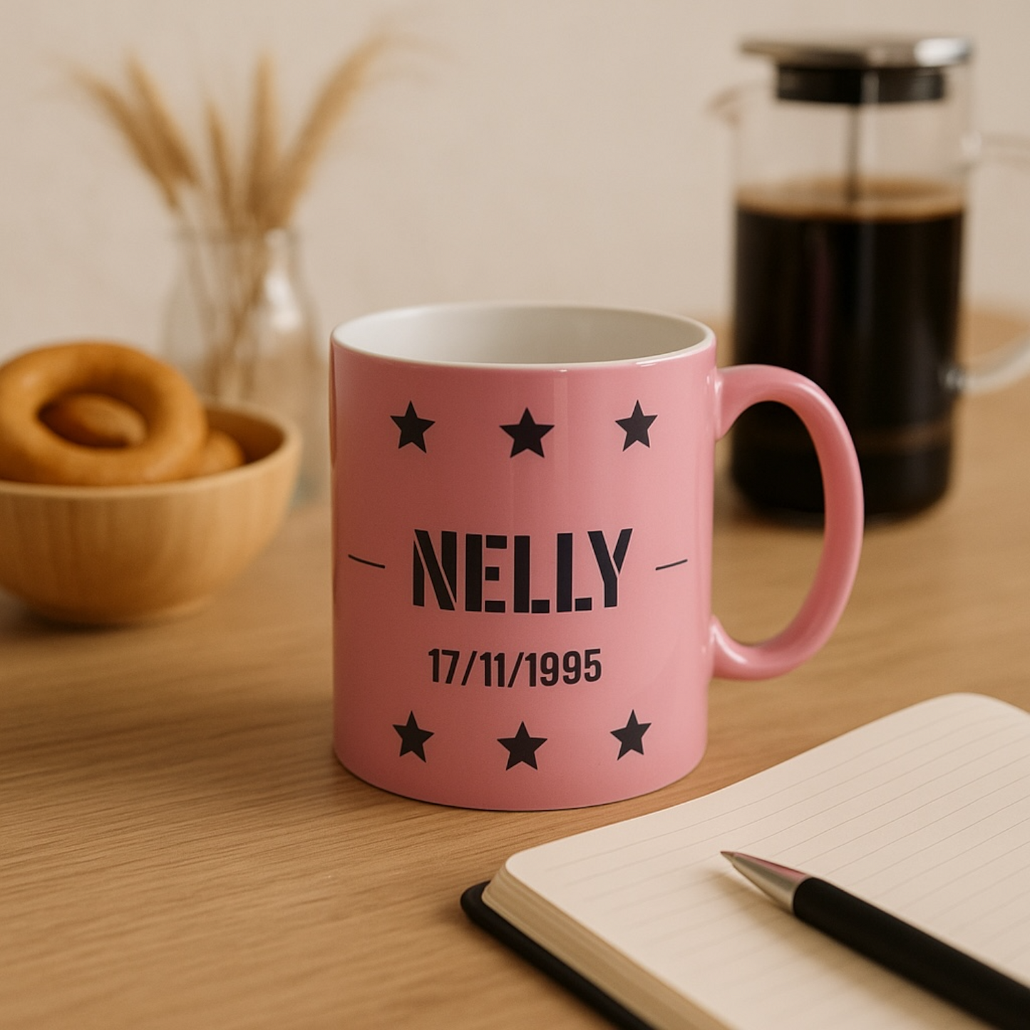 Mug Girly personnalisé Prénom Date de naissance