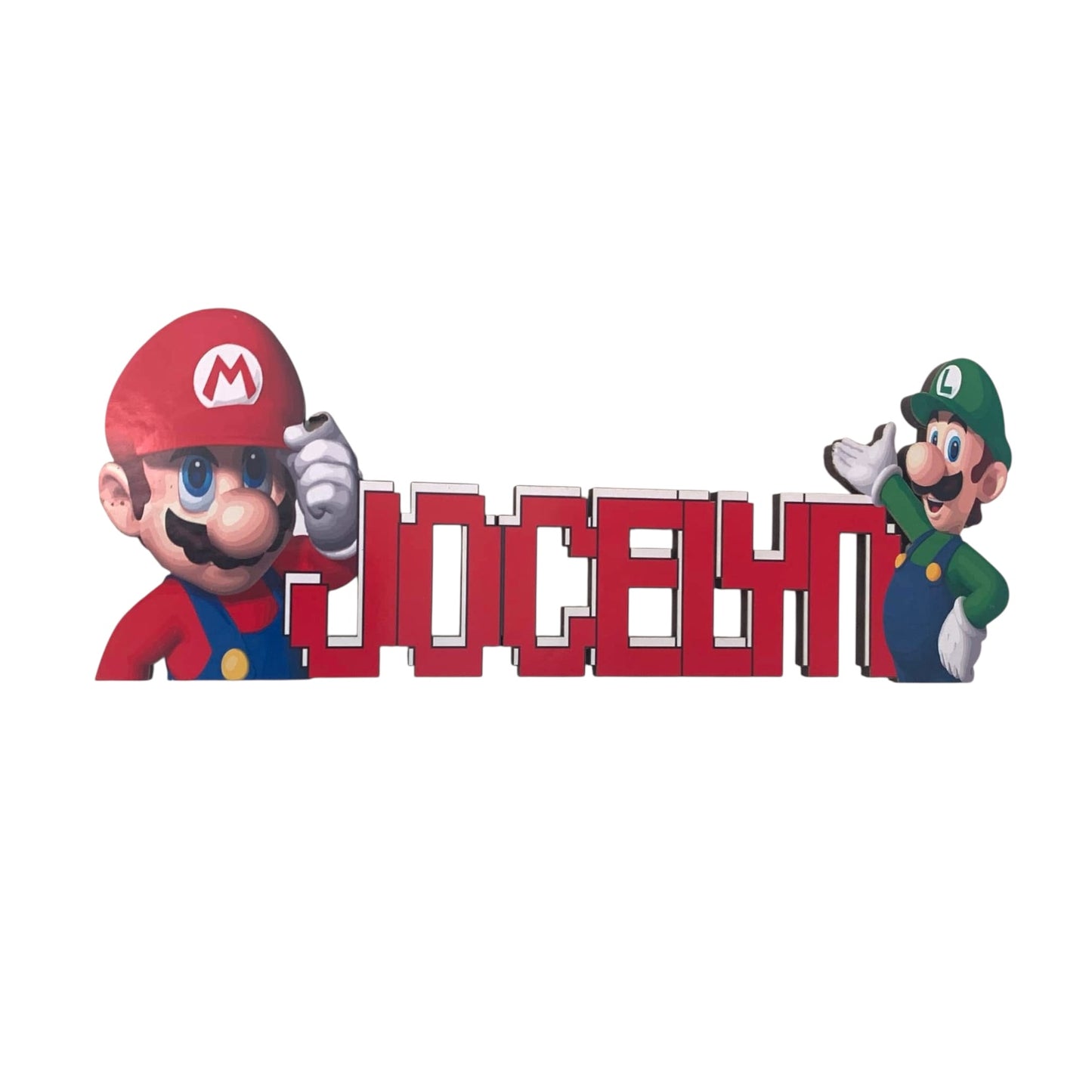 Plaque de porte décoration mario et prénom personnalisée
