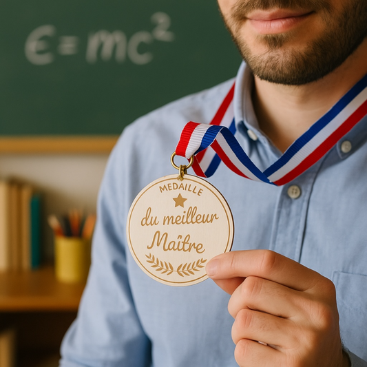 Médaille en bois meilleur maître