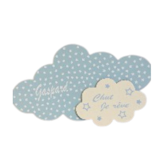Plaque de porte nuage avec prénom personnalisée