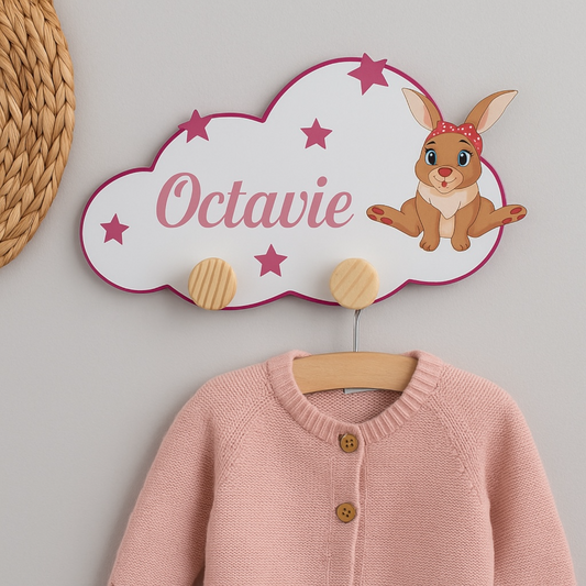 Porte-Manteau lapin personnalisé avec prénom