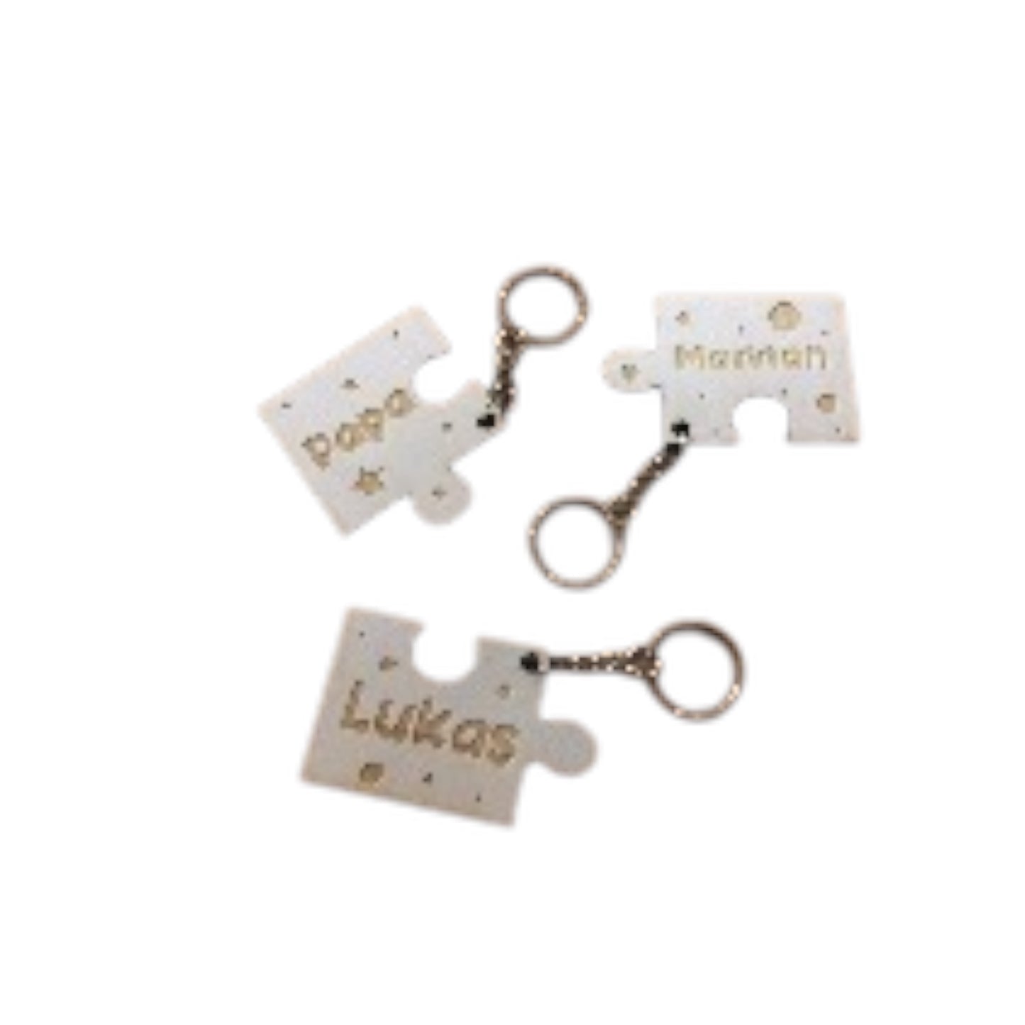 Porte-clé 3 pièces puzzle personnalisé avec prénom
