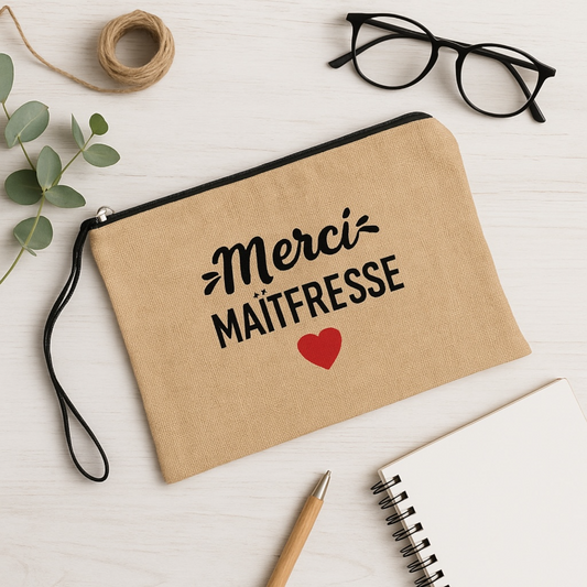 Trousse de maquillage personnalisée Merci maîtresse
