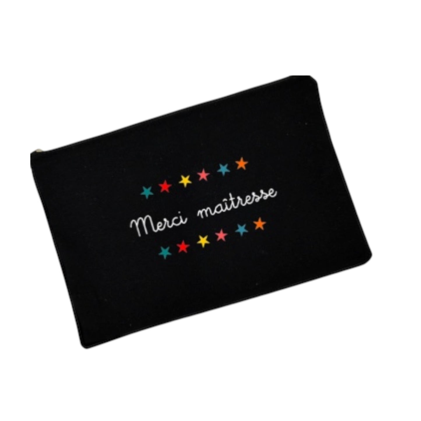 Trousse de maquillage personnalisée Merci maîtresse avec étoiles