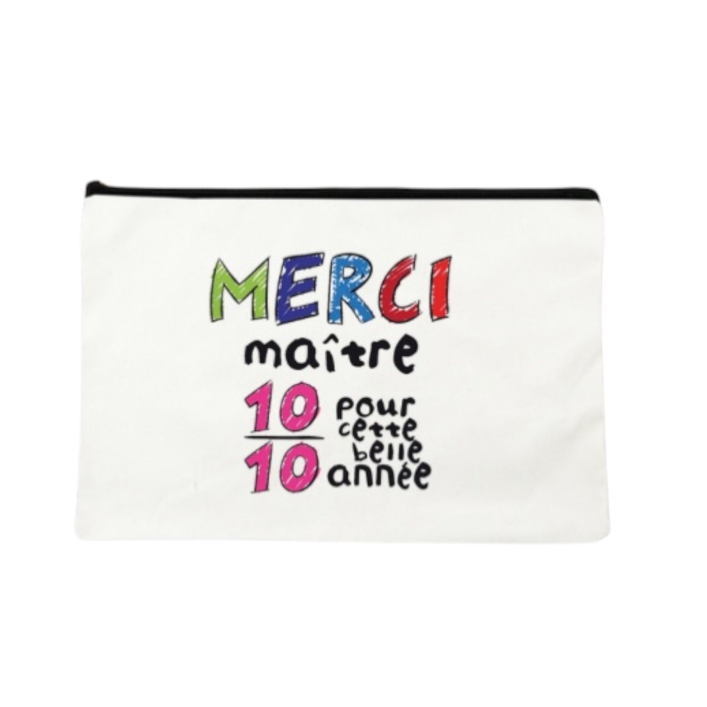 Trousse de rangement personnalisée Merci maître pour cette belle année