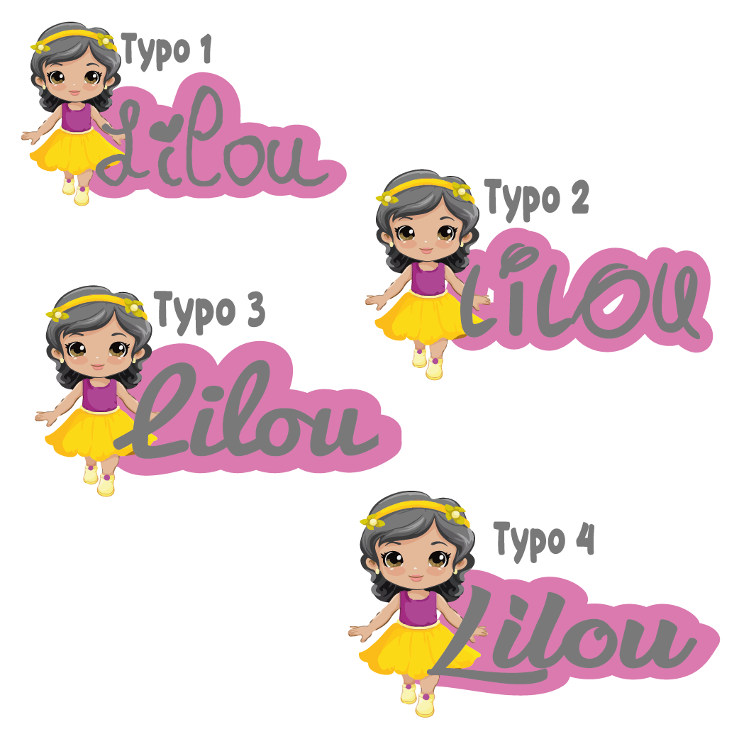 Plaque de porte décoration fille girl robe jaune et prénom personnalisée