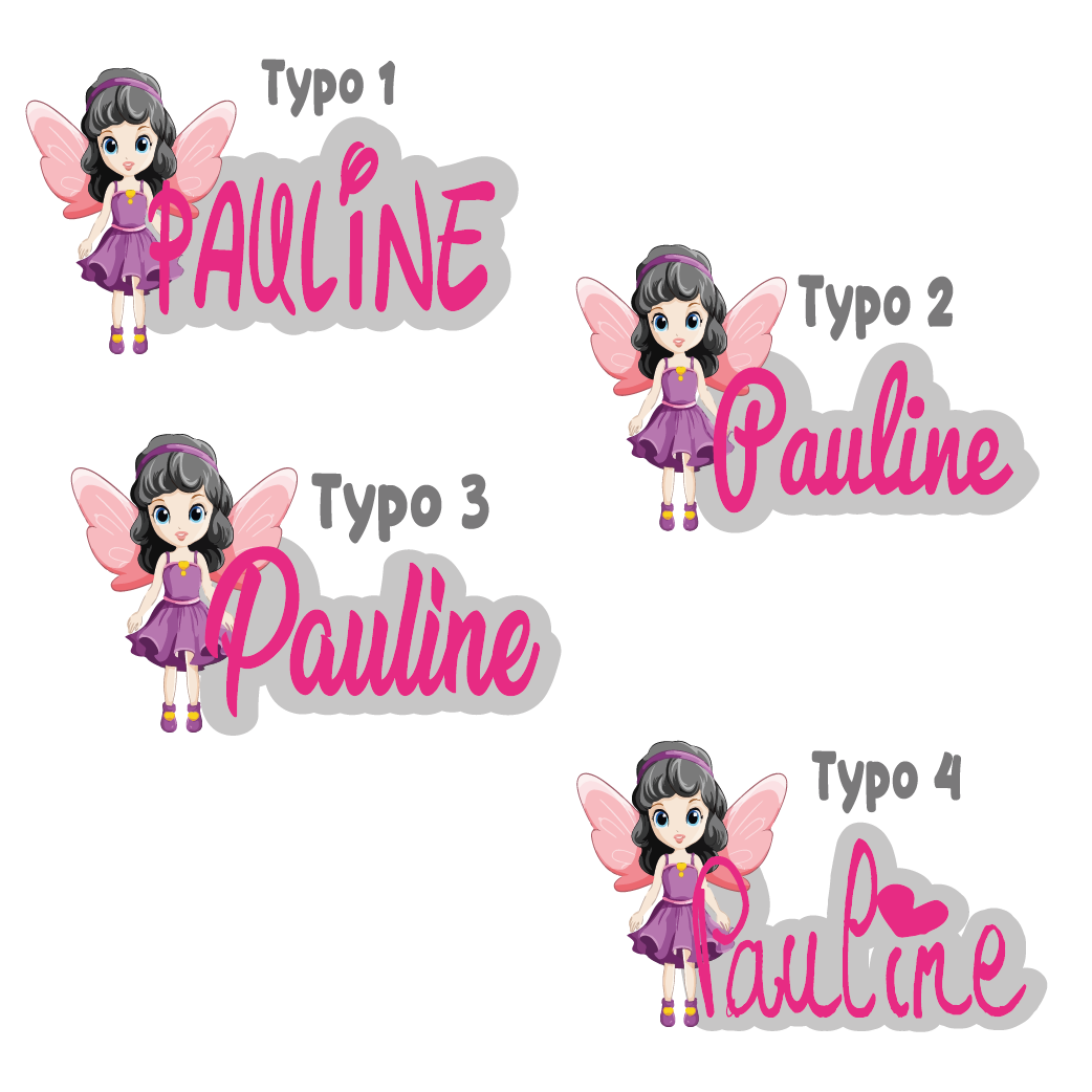 Plaque de porte décoration fille girl robe violette et prénom personnalisée