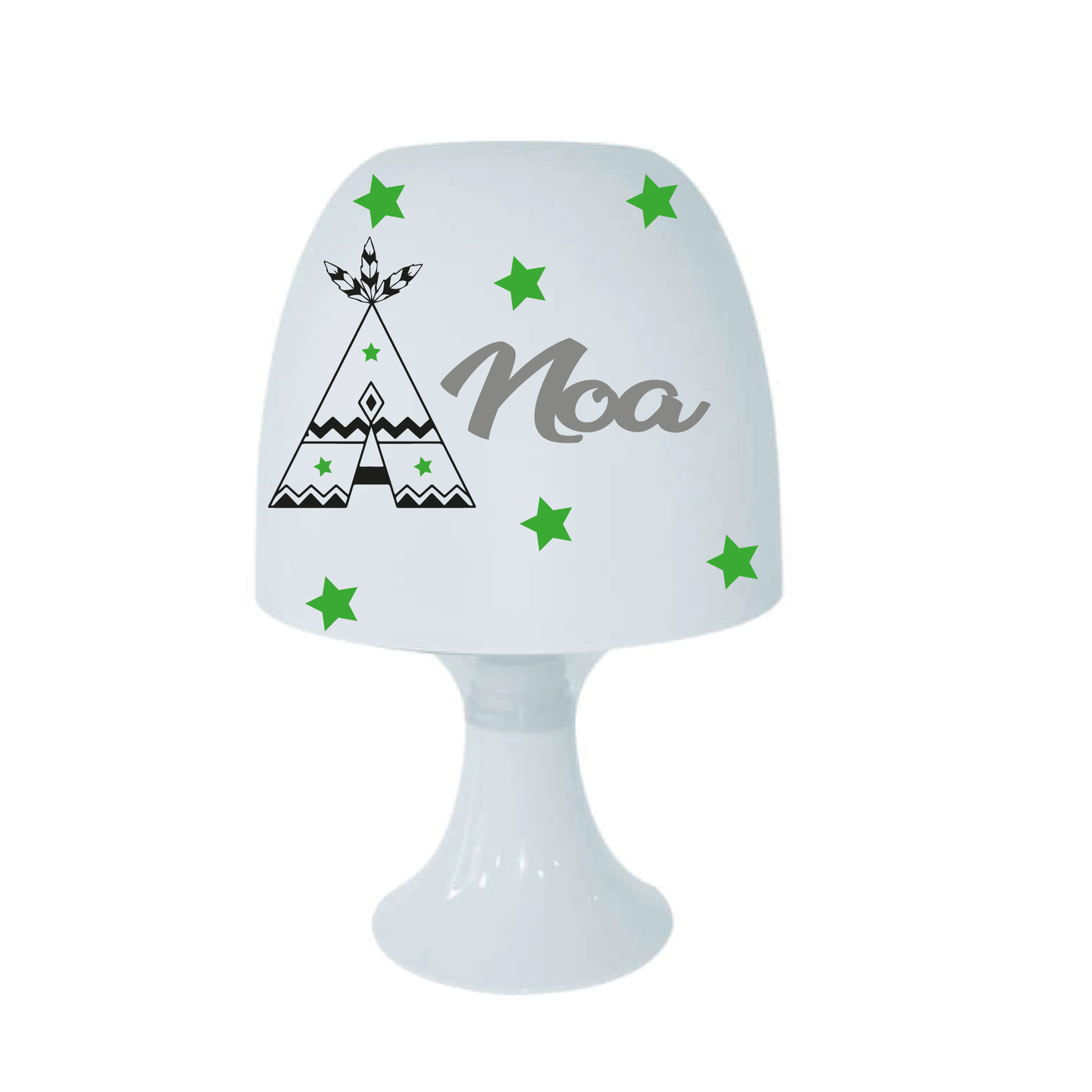 Lampe de chevet personnalisée tipi et prénom