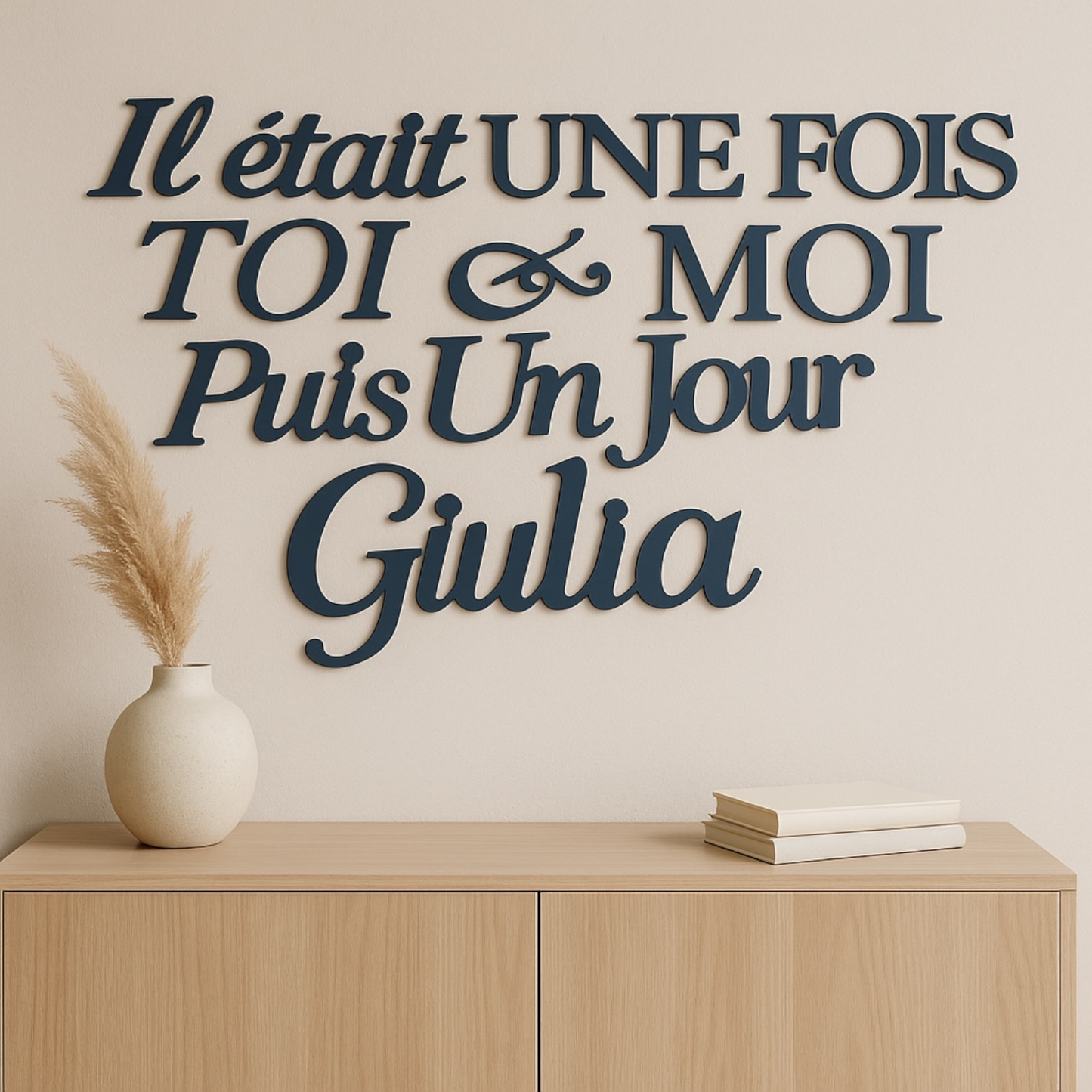 Phrase mural trois prénoms personnalisé
