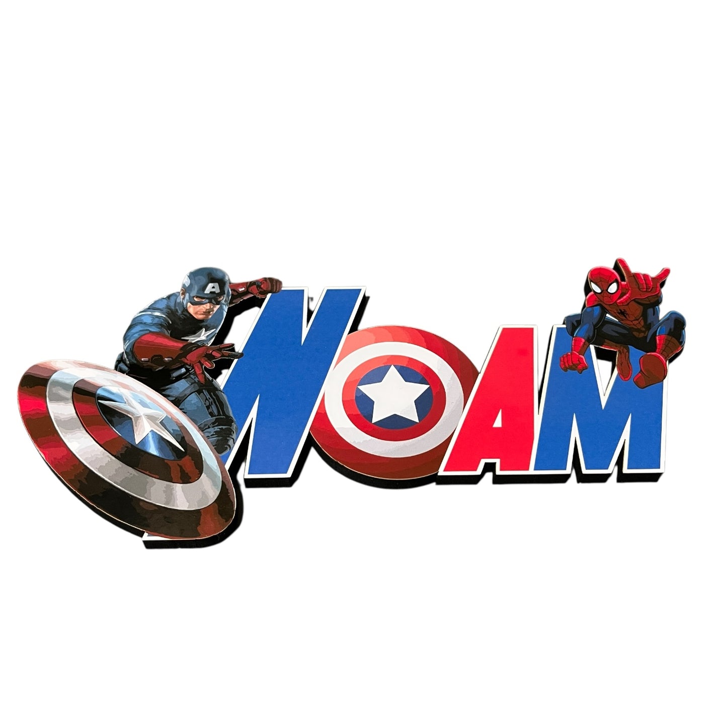 Plaque de porte Captain America et Spider-Man personnalisée avec prénom, chambre super-héros Avengers Marve