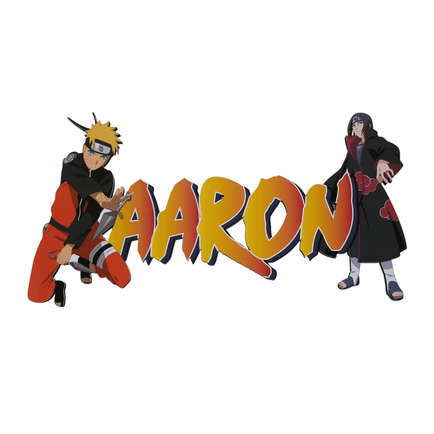 Plaque de porte Naruto en bois personnalisée avec prénom pour décoration chambre enfant"