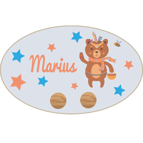 Porte-Manteau ourson personnalisé avec prénom
