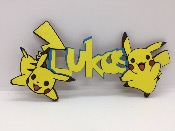 Plaque de porte personnalise pikachu et prnom