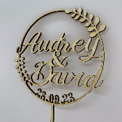 Cake Topper avec prénom et date personnalisé