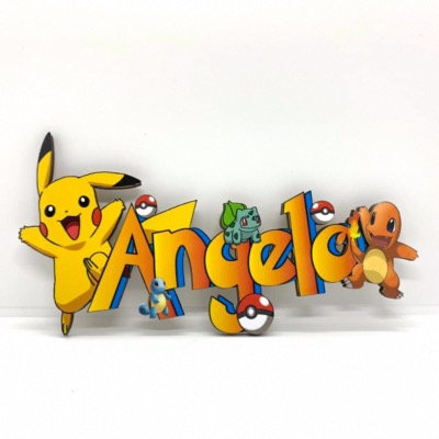 Plaque de porte décoration Pokemon et prénom personnalisée
