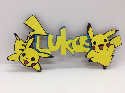 Plaque de porte personnalisée pikachu et prénom