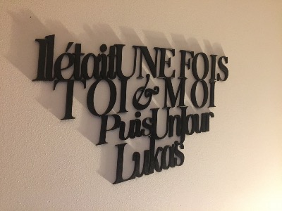 Phrase mural trois prénoms personnalisé