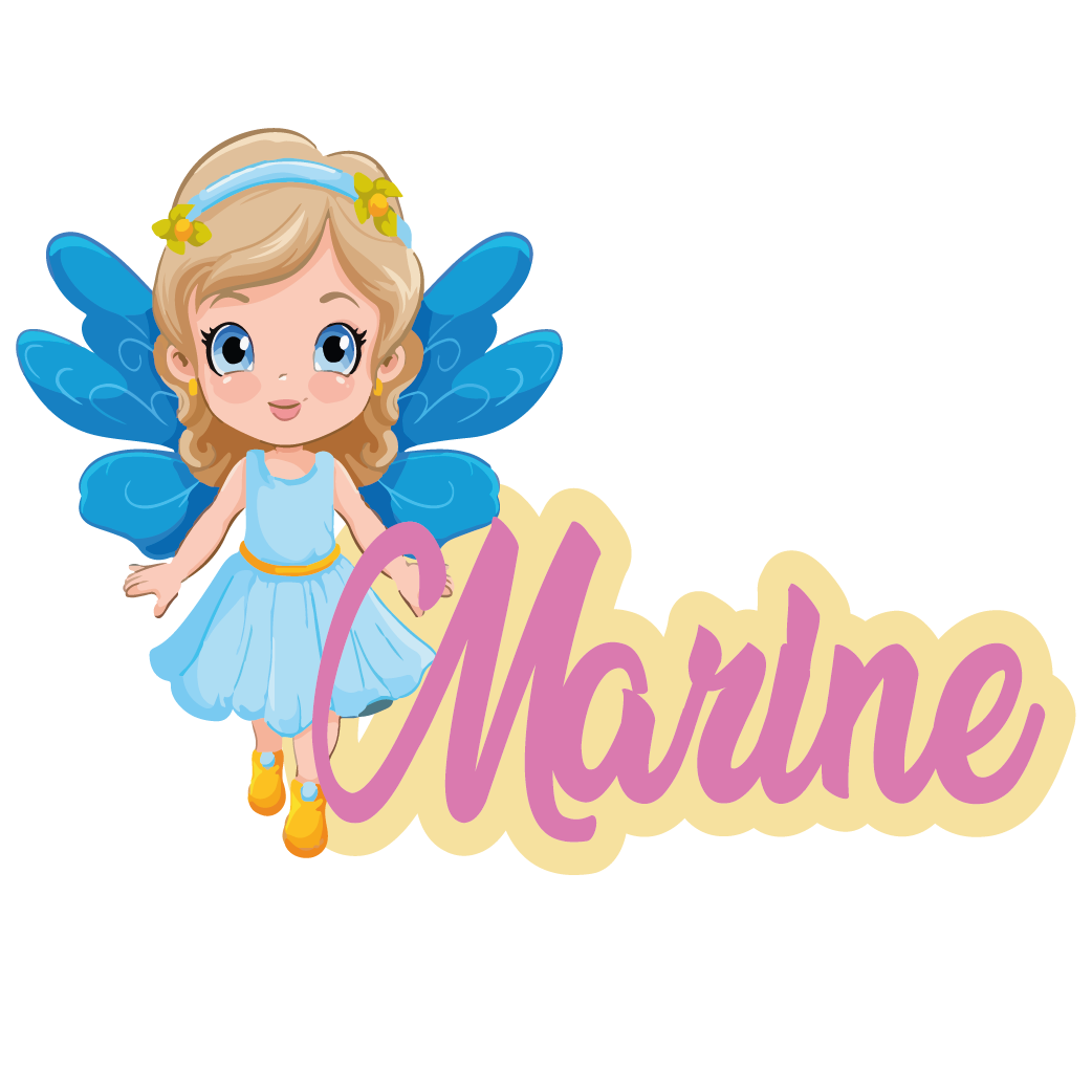 Plaque de porte décoration fille girl robe bleu et prénom personnalisée