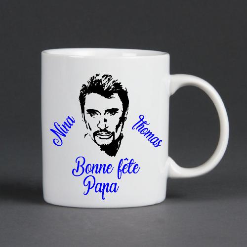 Mug Blanc personnalisé  bonne fête papa  johnny