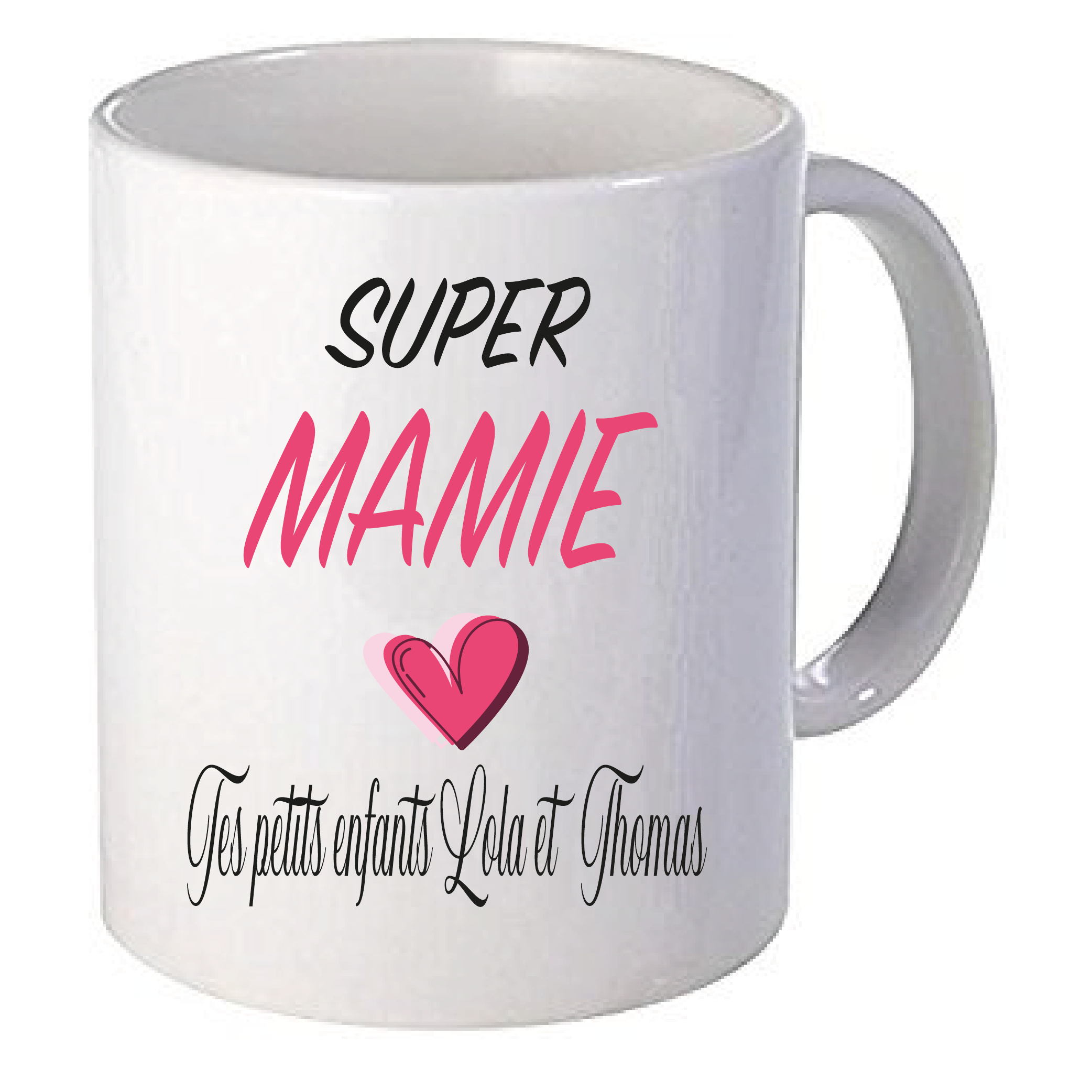 Mug Super mamie tes petits enfants personnalisé