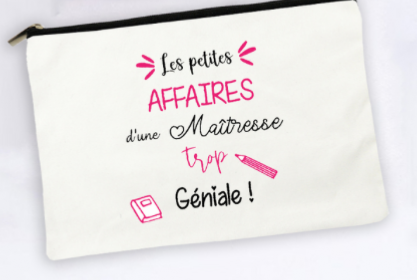 Trousse de maquillage personnalisée Les petites affaires d'une maîtresse trop géniale 