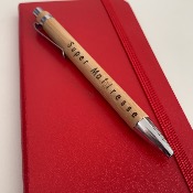 Stylo à bille en bambou personnalisé super maîtresse