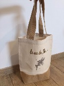 Sac Jute et coton personnalisé Ma marraine je l'aime à la folie