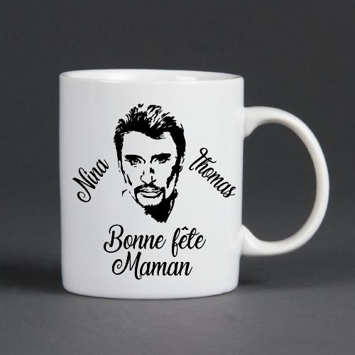 Mug Blanc personnalisé bonne fête maman johnny