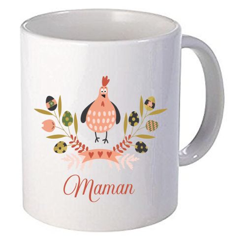 Mug de Pâques personnalisé pour maman avec petite poule