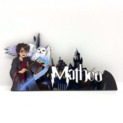 Plaque de porte décoration Harry Potter et prénom personnalisée